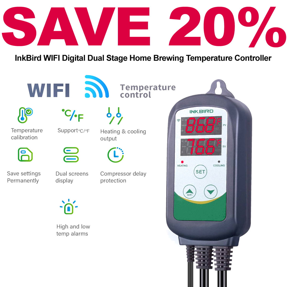 The New InkBird WIFI Dual Stage Temperature Controller